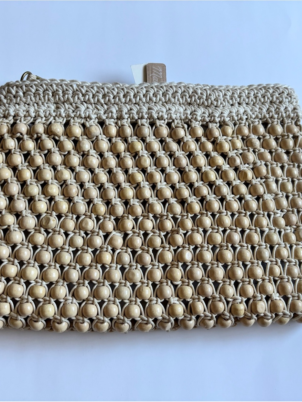 Madewell Beaded Crochet Wristlet in Natural Beige